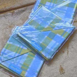 THREE NEW Zippy Paws Blue/Yellow Plaid Bandanas